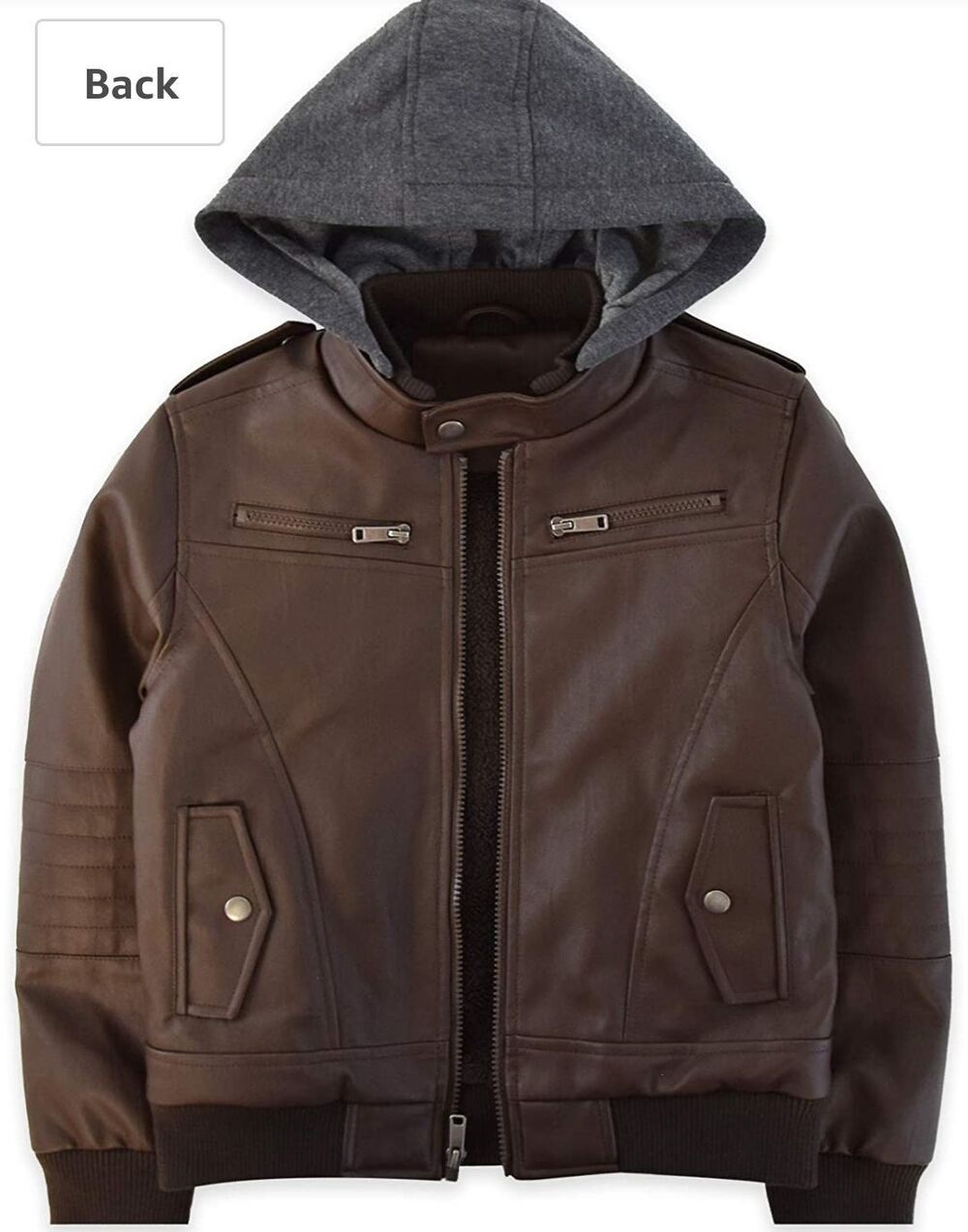 RND Boys' Moto Faux Leather Jacket 5